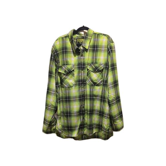 Dixxon Flannel Co “Arsenic Poison Series” Plaid Shirt 3XL Lime Black Limited Ed - Picture 1 of 9